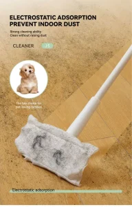 Automatic Release Flat Dust Mop Split Assembly Handle Clamping Type One handed Operation Lightweight Multi Surface Floor Window