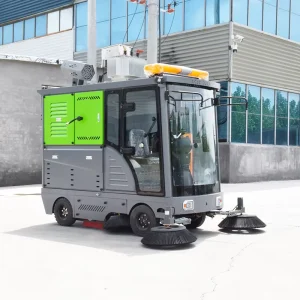 Automatic Ride-On Road Sweeper Enclosed Cabin Floor Sweeper Large Capacity Industrial Cleaning Machine