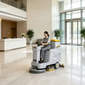 Automatic Ride-on Floor Scrubber with Long Battery Life for Commercial Cleaning