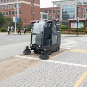 Autonomous Ride-On Electric Industrial Floor Sweeper for Streets and Workshops