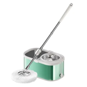 BASSFLY Y5 Professional 360 Spin Eco Friendly Reusable Stainless Steel Mop Bucket Set Telescopic Handle Self Wringing Microfiber