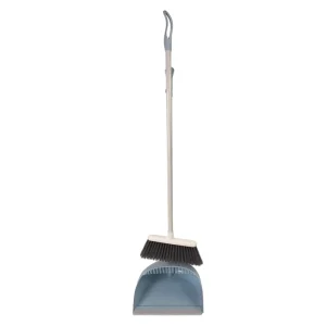 BILLY Eco Friendly Soft Bristles Long Handle Dustpan Broom Set for Home & Outdoor Pet Friendly Use