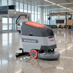 BISON(CHINA) Electric Walk Behind Floor Scrubber Sweeper Machine Lightweight for Ceramic Tile Marble Floor