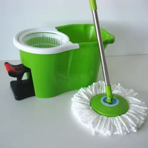 BNcompany Home Bathroom Foot Pedal Spinning Dry Floor Dust Cleaning Mop Bucket 4 in 1 Functions Microfiber Mop Head Stainless