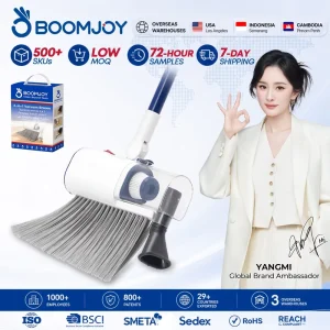 BOOMJOY 2 in 1 Cordless Lightweight Electric Broom Vacuum Cleaner >5500Pa Suction HEPA Filter Wet Dry Function for Car Home Use
