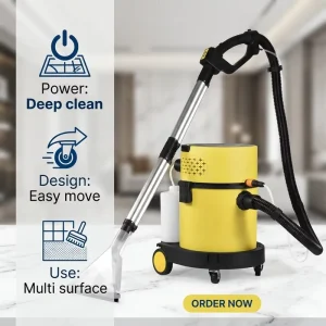 Baichao RLP208 Plastic and Metal Bagless Wet and Dry Commercial Carpet Cleaning Vacuum Cleaner for Shop Floors