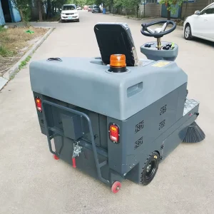 Battery-Operated Industrial Floor Sweeper with Rotary Brushes