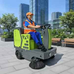 Battery Operated Ride On Street Sweeper Small Industrial Sweeper Machine for Park Campus Shopping Mall Parking Lot Cleaning
