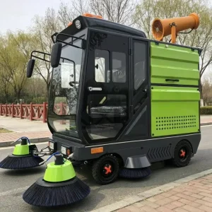 Battery Operated Street Sweeper ST-BR 220-180R Closed Cabin Road Cleaning Machine with Large Hopper Capacity