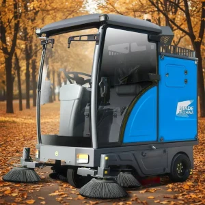 Battery Portable Operated Towed Road Orchard Floor Vacuum Brush Sweeper Road Machine Green Enclosed Street Sweepers