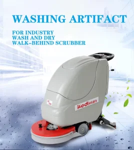 Battery-Powered Cordless Walk-Behind Floor Scrubber Dryer Commercial Tile Cleaning Equipment
