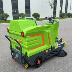 Battery Powered Industrial Road Sweeper Ride on Cleaning Machine with Dual Side Brushes