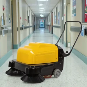 Battery-Powered Mini Road Floor Sweeper Walk-Behind Hand-Push Outdoor Sweeping Machine CE Certified