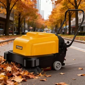 Battery-Powered Mini Walk-Behind Road Sweeper for Outdoor Sweeping