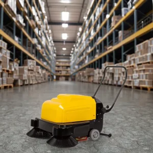 Battery-Powered Mini Walk-Behind Road and Floor Sweeper