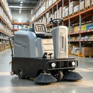 Battery-Powered Ride-On Floor Sweeper, 1250 mm, Warehouse and Distribution Center Cleaning