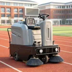 Battery-Powered Ride-On Floor Sweeper 1250mm for School Playgrounds Athletic Tracks and Campuses