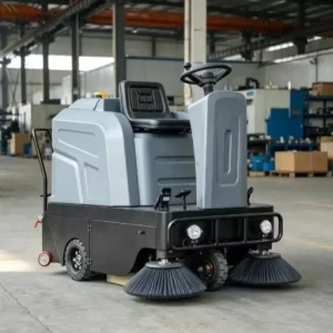 Battery Powered Ride on Floor Sweeper 1250mm Industrial Cleaning Machine for Factory Workshops Warehouse Floor Cleaning