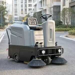Battery Powered Ride on Floor Sweeper 1250mm for Residential Communities Property Management Road Cleaning Equipment