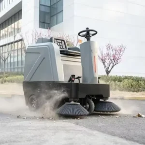 Battery Powered Ride-on Floor Sweeper for Office Parks Commercial Campuses Outdoor Dust and Debris Cleaning Machine