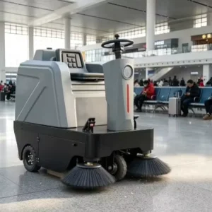 Battery Powered Ride on Floor Sweeper for Railway Terminals Passenger Waiting Halls Large Area Cleaning Equipment