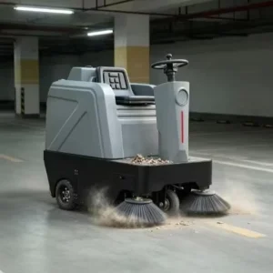 Battery-Powered Ride-on Floor Sweeper for Underground Parking Garages