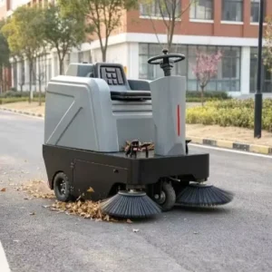Battery Powered Ride-on Road Sweeper for Industrial Parks Residential Communities Outdoor Leaf and Dust Cleaning Machine