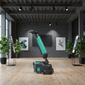 Battery-Powered Small Robotic Floor Sweeper Scrubbing Machine