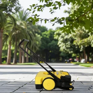 Battery-Powered Walk-Behind Floor and Road Sweeper with 4-Hour Operating Time for Industrial Use