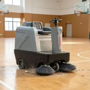 Battery Ride-On Floor Sweeper for Sports Arenas, Basketball Courts and Gym Floors
