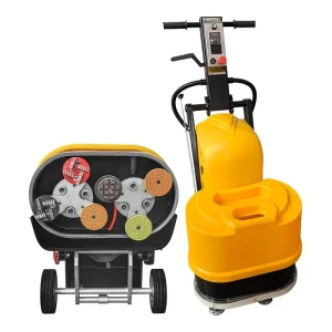 Belt-Driven Double Head Small Concrete Floor Grinder 220V Single-Phase Engine Powered for Terrazzo and Concrete Grinding