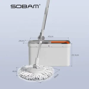 Best Selling Easy Rotary Mop with Square Mop Bucket and Extendable Mop Handle