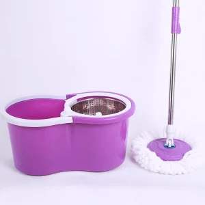Best Selling Round 360 Rotating Mop with Stainless Steel Pole & Microfiber Fabric Plastic Basket Bucket for Floor Cleaning