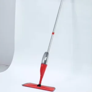 Black 3-in-1 Manual Microfiber Cleaning Kit with Pink Spray Mop and Water Spray