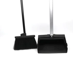 Black Plastic Foldable Long Handle Broom Dustpan Set Soft Price for Home Household Cleaning Rotatable Brooms Dustpans Set