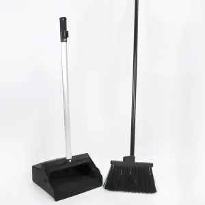Black Plastic Foldable Long Handle Broom Dustpan Set Soft Price for Home Household Cleaning Rotatable Brooms Dustpans Set