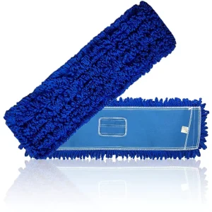 Blue 18-Inch Washable Microfiber Dust Mop Commercial Replacement Mop Head