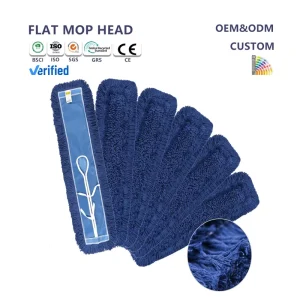 Blue Cotton Dust Mop Refill Washable Replacement Head for Residential and Commercial Floor Cleaning