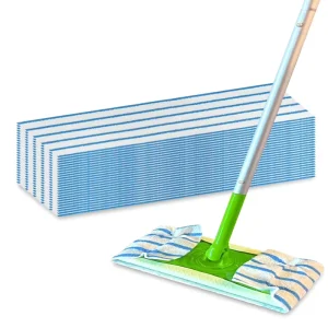 Blue Disposable Microfiber Mop Pads, Replacement Flat Mop Heads
