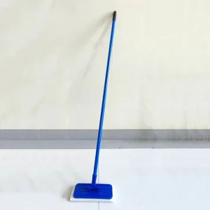 Blue Metal Pole Flat Mop with Rotating Head for Hard Floors