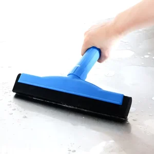 Blue Plastic Handheld Floor Squeegee and Cleaning Brush for Kitchen Counters, Windows and Bathrooms Factory Direct