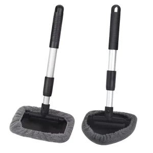 Blue Telescopic Adjustable Microfiber Long-Handle Car Wash Mop Brush Kit Windshield Cleaner Ice Scraper