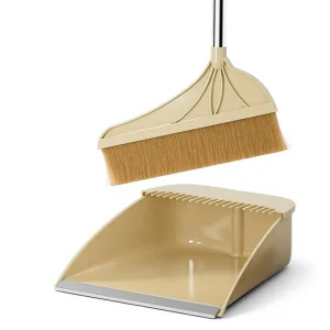 Boar Bristle Soft Bristle Broom Set with Dustpan and Squeegee Household Sweeping Tool