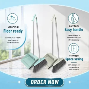 Broom Set Escobas Wisp Mini Brooms Dustpans with Stainless Long Broom Handle Threading Machine