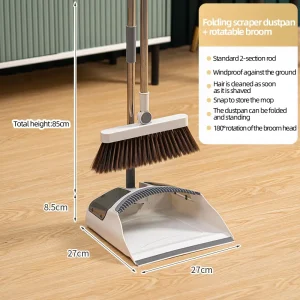 Broom Set Household Cleaning Broom Dustpan Combination Folding Sweeping Non stick Hair