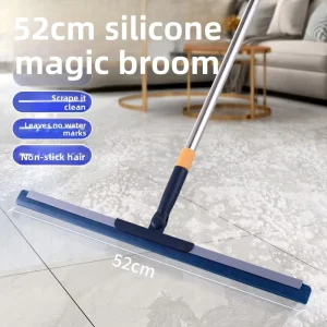 Broom Squeegee Mop for Bathroom Wet Dry 2-in-1 Lightweight Compact Home Cleaning Tool Water Scraper for Floor Tile and Toilet