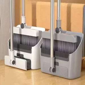 Broom and Dustpan Set Hidden Floor Brush 180 Degree Rotating Head for Home Kitchen Professional Sweeping Combo