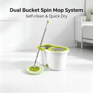 Bucket 110cm Stainless Steel Pole Round Microfiber Mop Head Fast Dehydration Household Floor Cleaning Mop