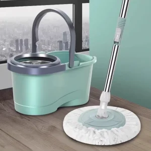 Bulk Order 360 Degree Rotating Dry Mop with Bucket Set Sturdy Steel Pole with Magic Plastic Head for Deep Home Cleaning