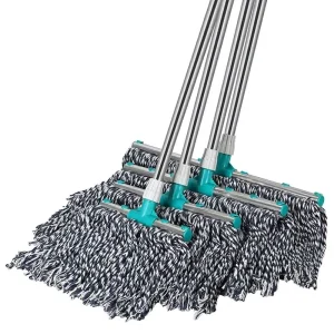 Bulk Stainless Steel Handle Large Cotton Flat Twist Mop Wet Dry Cleaning Mop Home Hotel Commercial Floor Self Wringer